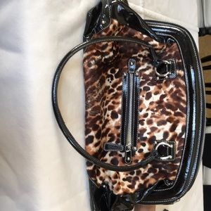 Cavalconti  Cheetah/Blk Patton leather Purse